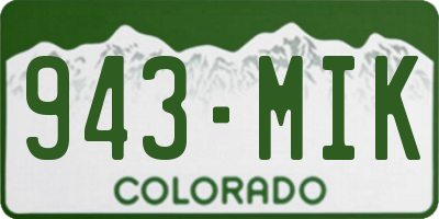 CO license plate 943MIK