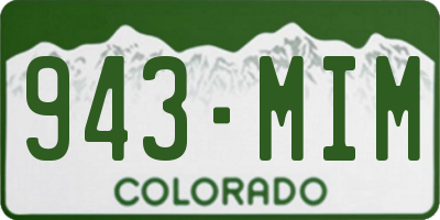CO license plate 943MIM