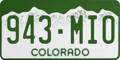 CO license plate 943MIO