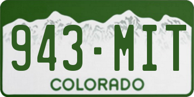 CO license plate 943MIT