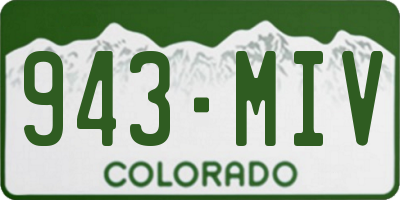 CO license plate 943MIV