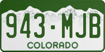 CO license plate 943MJB