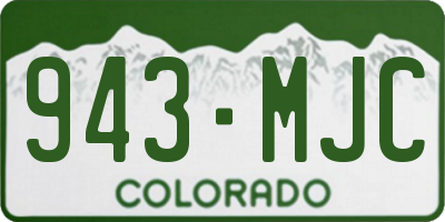 CO license plate 943MJC