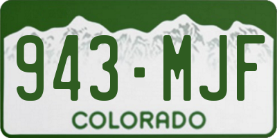 CO license plate 943MJF
