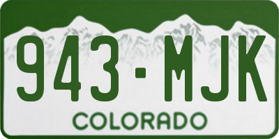 CO license plate 943MJK