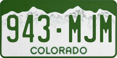 CO license plate 943MJM