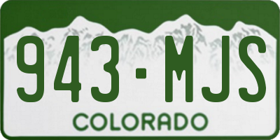 CO license plate 943MJS