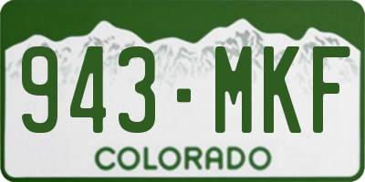 CO license plate 943MKF