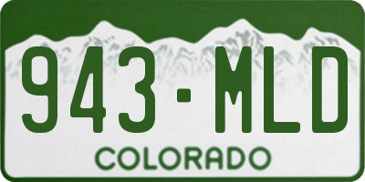 CO license plate 943MLD