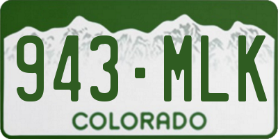 CO license plate 943MLK