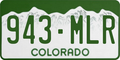 CO license plate 943MLR