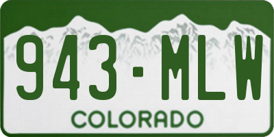 CO license plate 943MLW