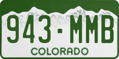 CO license plate 943MMB