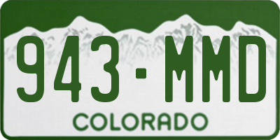 CO license plate 943MMD