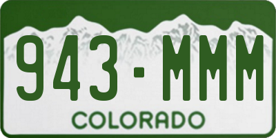 CO license plate 943MMM
