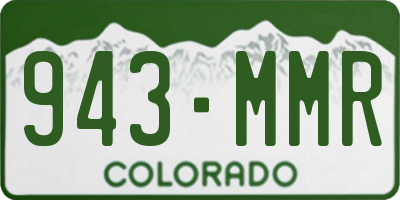 CO license plate 943MMR