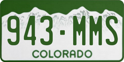 CO license plate 943MMS