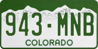 CO license plate 943MNB