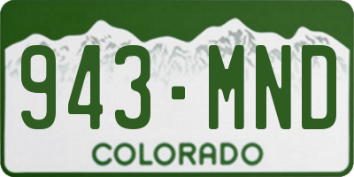 CO license plate 943MND
