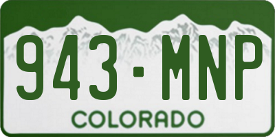 CO license plate 943MNP