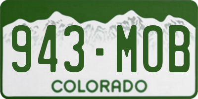 CO license plate 943MOB