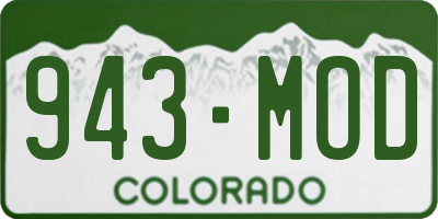 CO license plate 943MOD