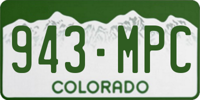 CO license plate 943MPC