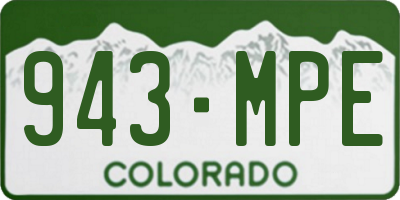 CO license plate 943MPE