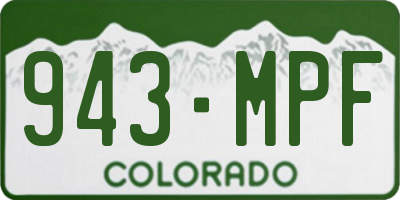 CO license plate 943MPF