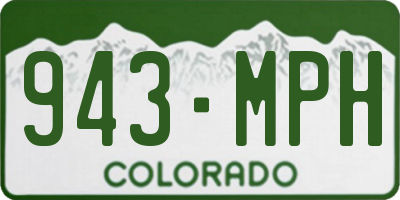 CO license plate 943MPH
