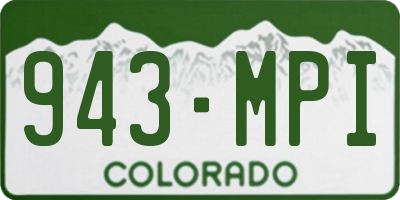 CO license plate 943MPI