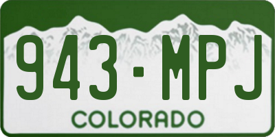 CO license plate 943MPJ