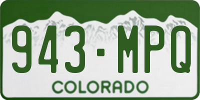 CO license plate 943MPQ