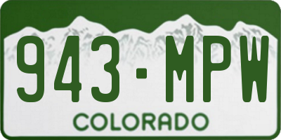 CO license plate 943MPW