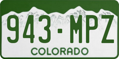 CO license plate 943MPZ