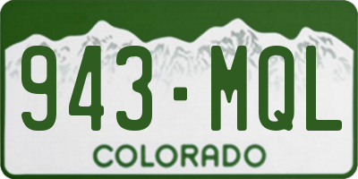 CO license plate 943MQL