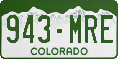 CO license plate 943MRE
