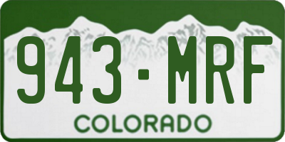 CO license plate 943MRF