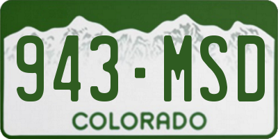 CO license plate 943MSD