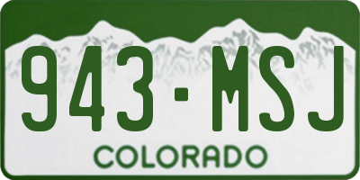 CO license plate 943MSJ