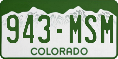 CO license plate 943MSM