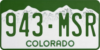 CO license plate 943MSR