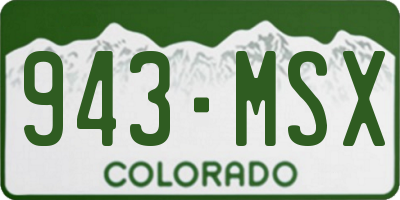 CO license plate 943MSX
