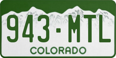 CO license plate 943MTL