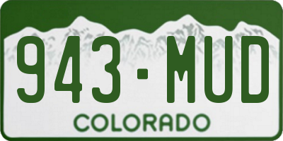 CO license plate 943MUD