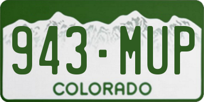 CO license plate 943MUP