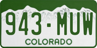 CO license plate 943MUW
