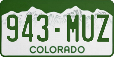 CO license plate 943MUZ