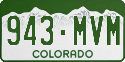CO license plate 943MVM