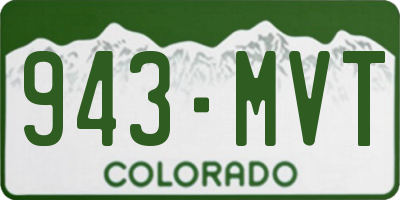 CO license plate 943MVT